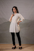 Juniper Off-White Ease Minimal Cotton Tunic