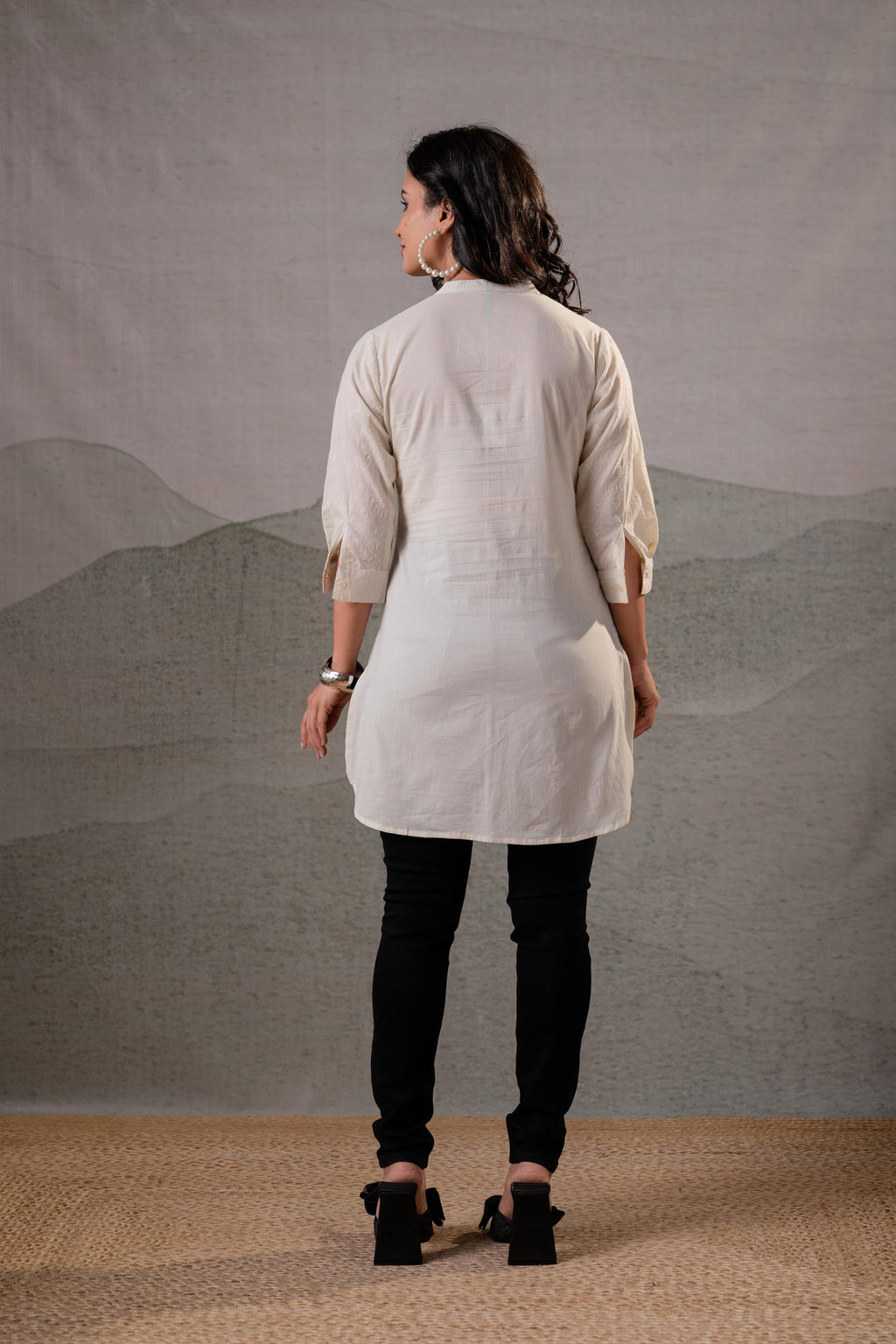 Juniper Off-White Ease Minimal Cotton Tunic