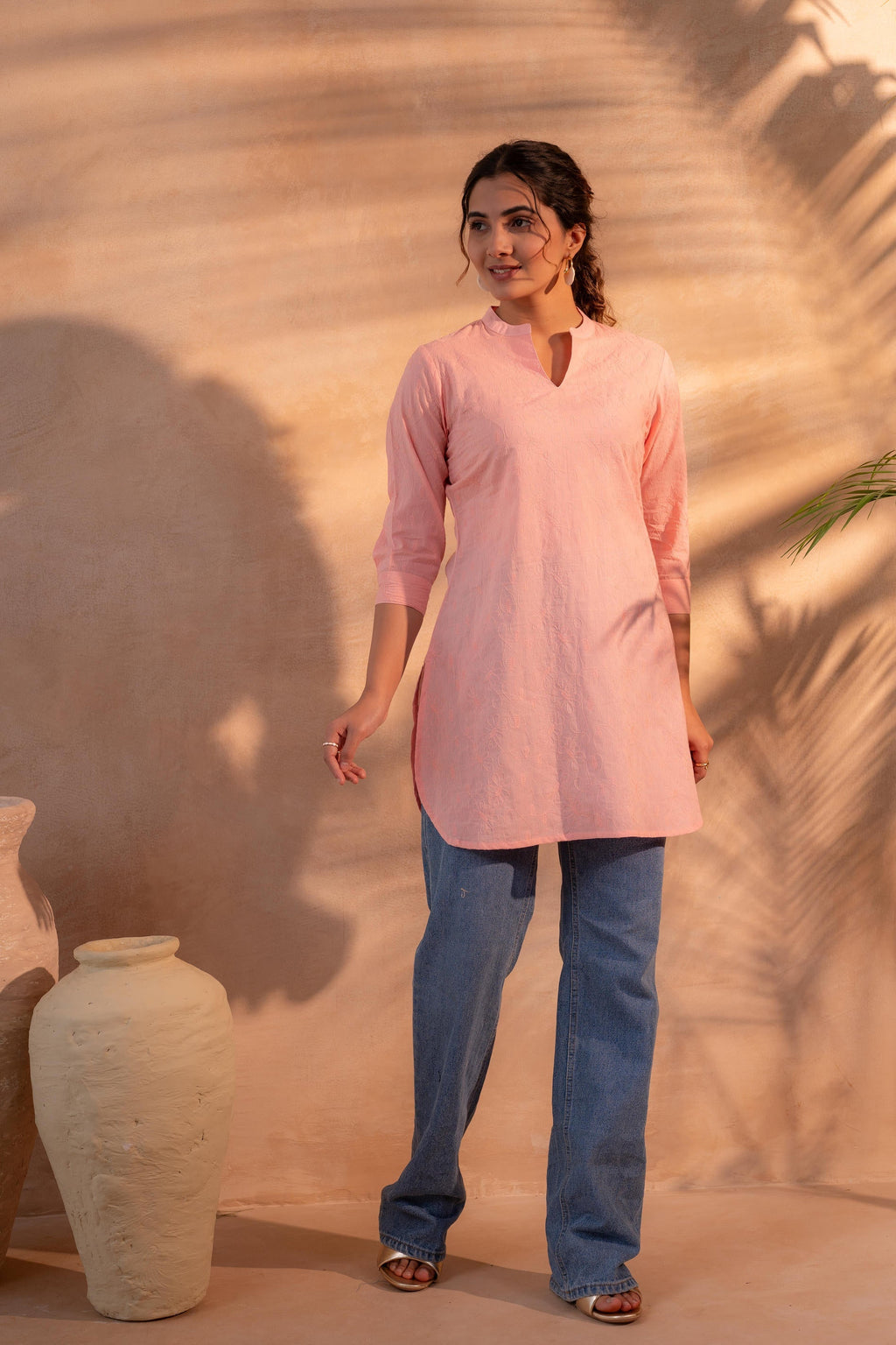 Juniper Peach Ease Minimal Cotton Tunic