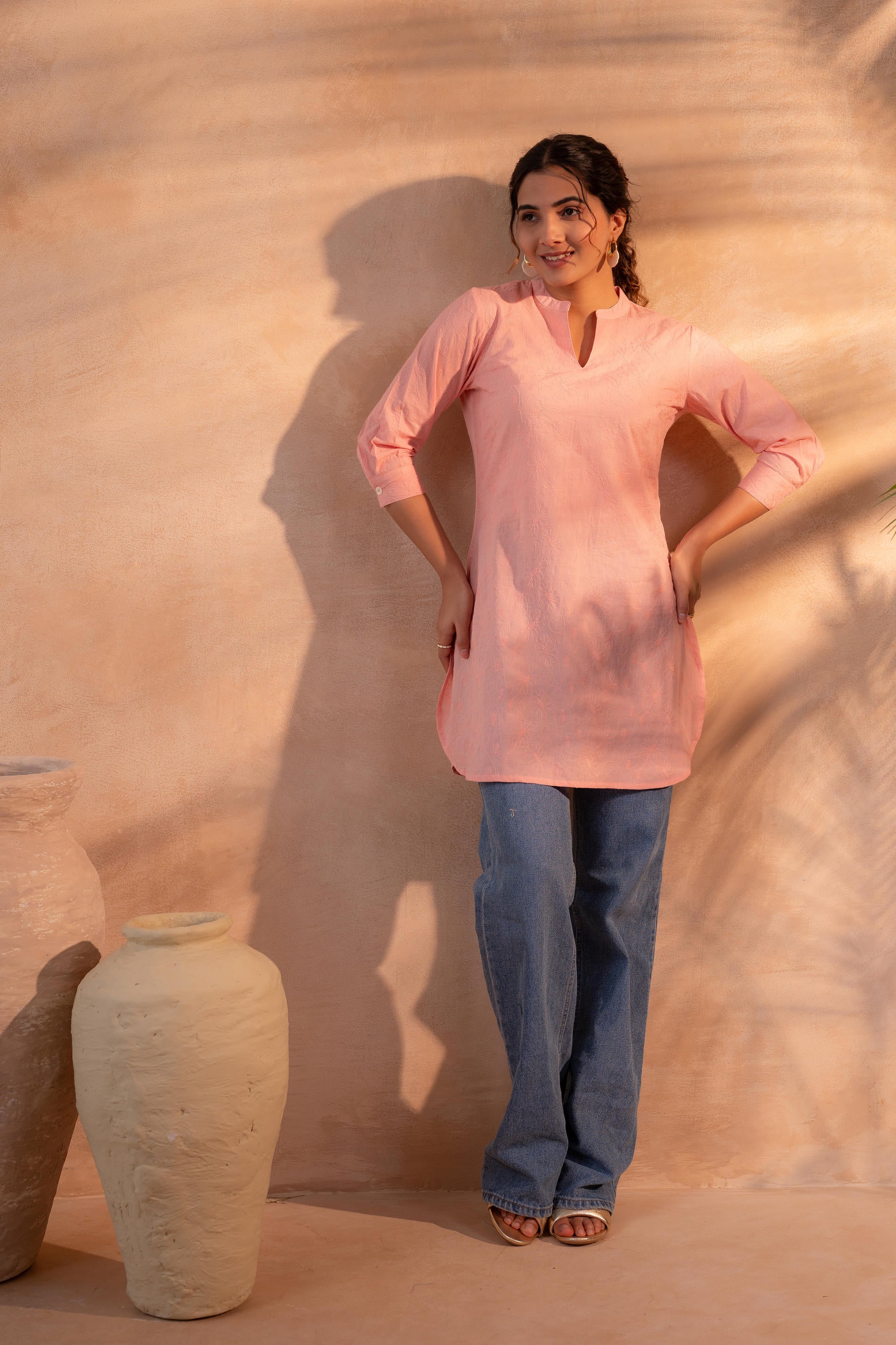 Juniper Peach Ease Minimal Cotton Tunic