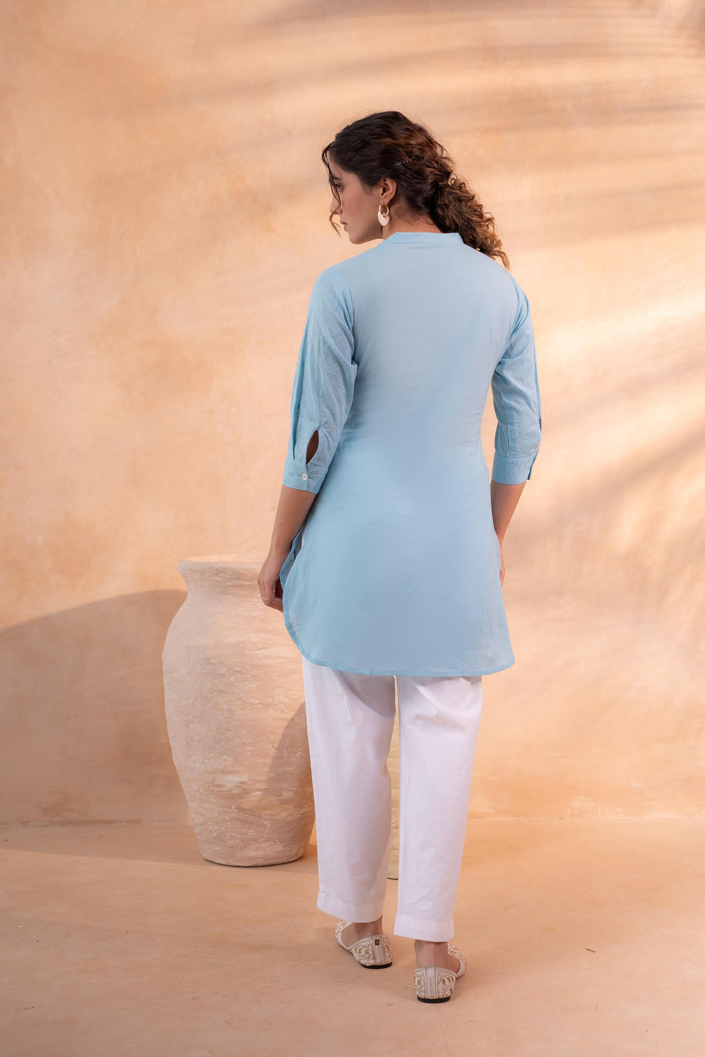 Juniper Sky Blue Ease Minimal Cotton Tunic
