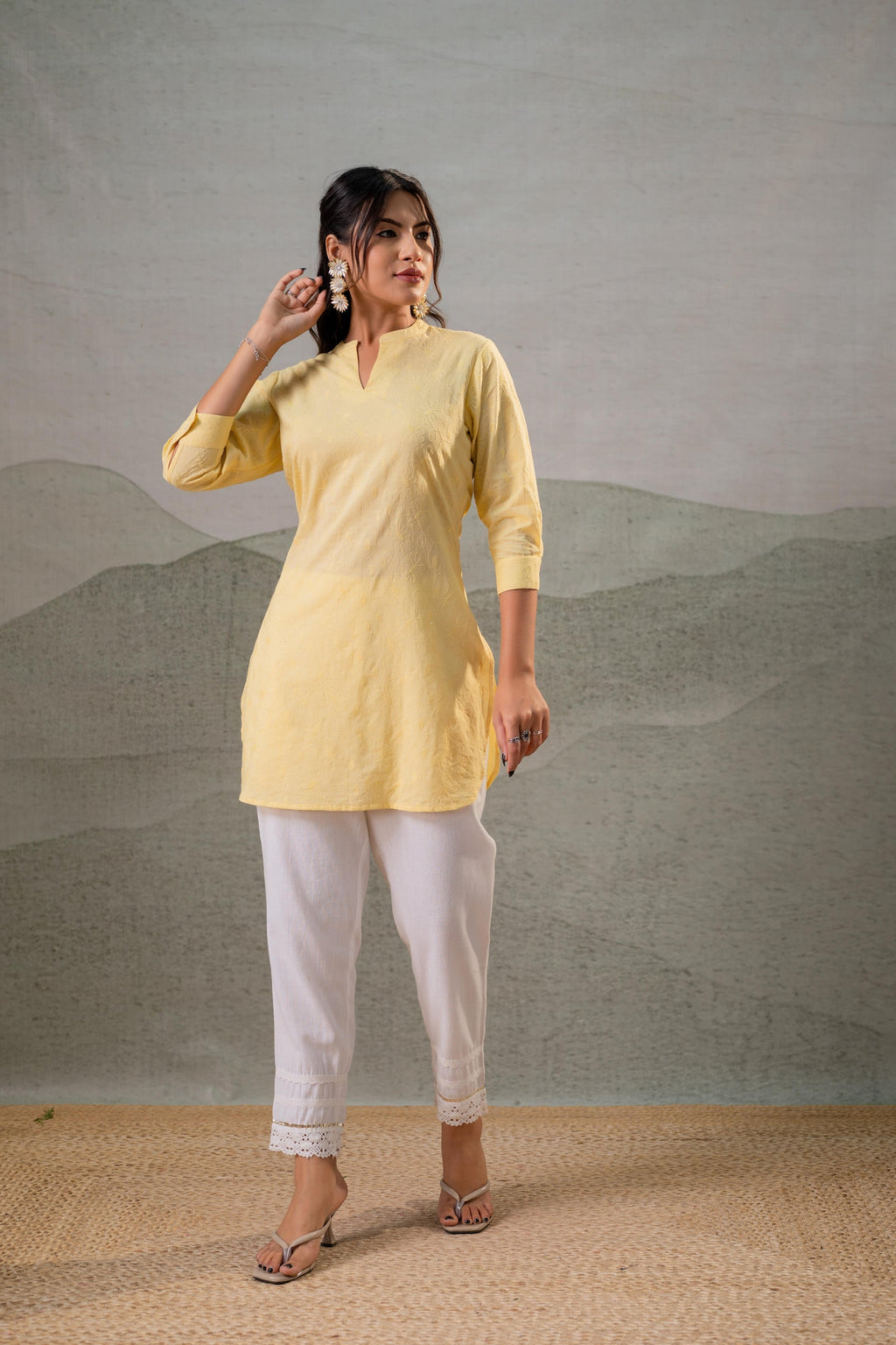 Juniper Yellow Ease Minimal Cotton Tunic