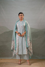 Juniper Mint Garden Harmony Kurta Pant And Dupatta Set - Distacart