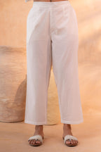 Juniper Off-White Schiffli Kurta And Pant Set - Distacart