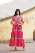 Juniper Pink Gulmohar Melody Tiered Maxi Dress - Distacart
