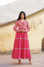 Juniper Pink Gulmohar Melody Tiered Maxi Dress - Distacart