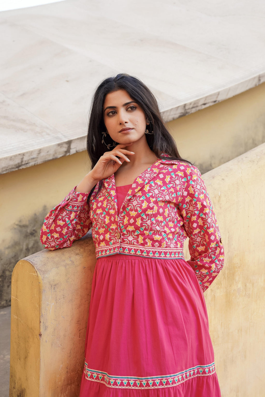 Juniper Pink Gulmohar Melody Tiered Maxi Dress - Distacart