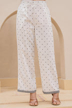 Juniper White Printed Kurta Set with Palazzo & Dupatta - Distacart