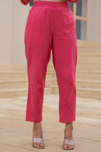 Juniper Fuchsia Embroidered & Printed Layered Dress Set With Dupatta - Distacart
