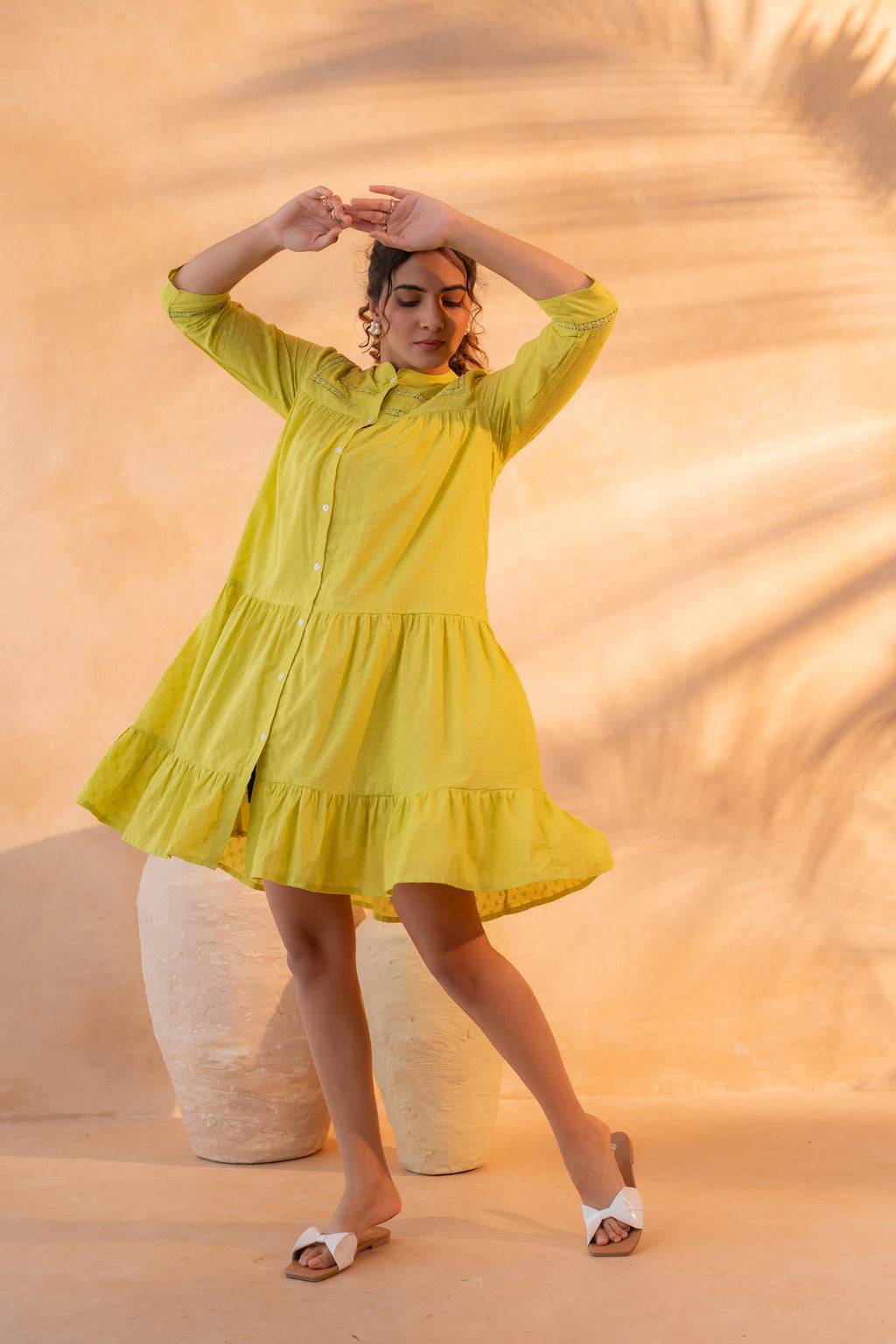 Juniper Zest Bloom Green Tiered Summer Dress - Distacart