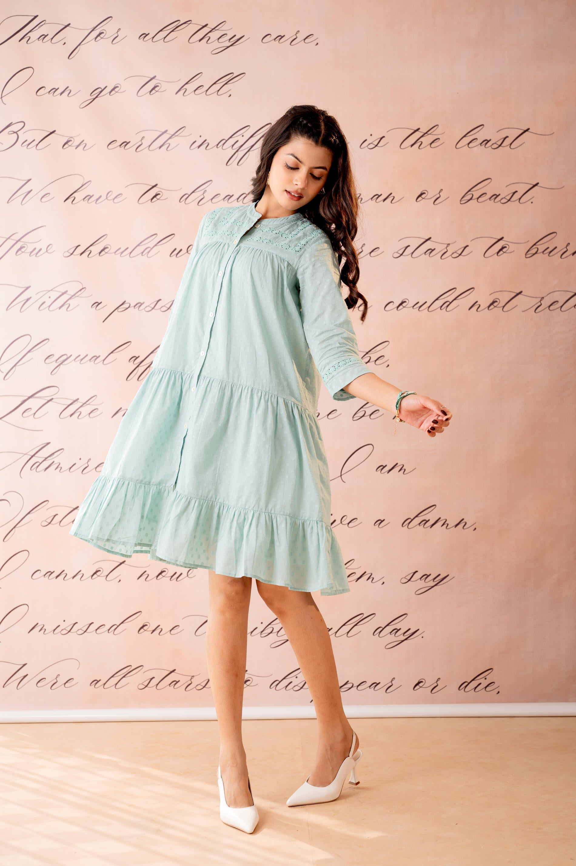 Juniper Zest Bloom Mint Tiered Summer Dress - Distacart
