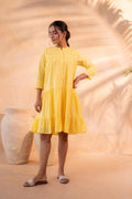 Juniper Zest Bloom Yellow Tiered Summer Dress - Distacart