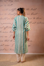Juniper Teal Nomad Stripe Relaxed Kurta - Distacart