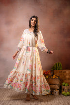 Juniper Ivory Gulbahar Tiered Boho Maxi Dress - Distacart