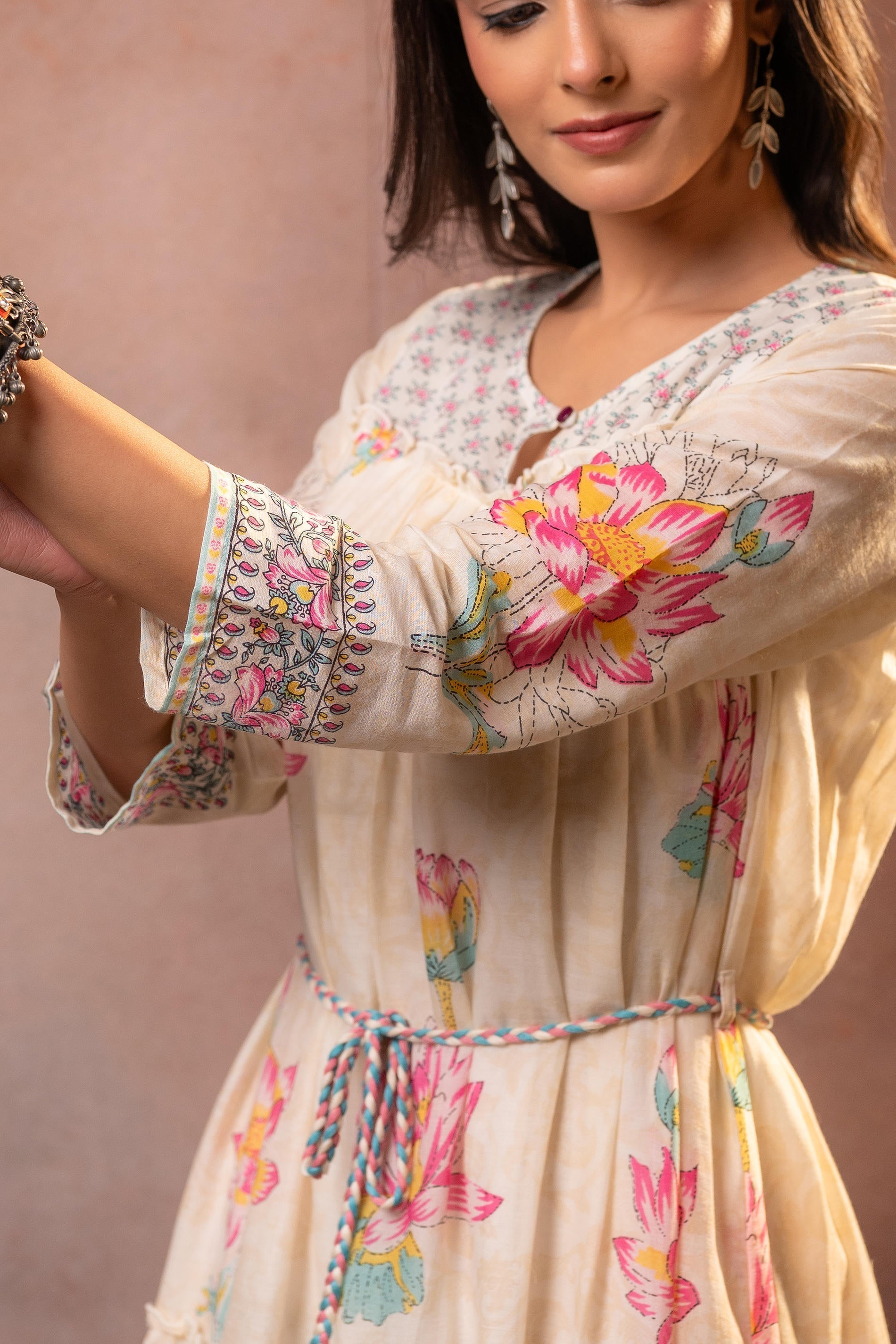 Juniper Ivory Gulbahar Tiered Boho Maxi Dress - Distacart
