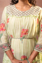 Juniper Pistagreen Gulbahar Tiered Boho Maxi Dress - Distacart