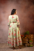 Juniper Pistagreen Gulbahar Tiered Boho Maxi Dress - Distacart