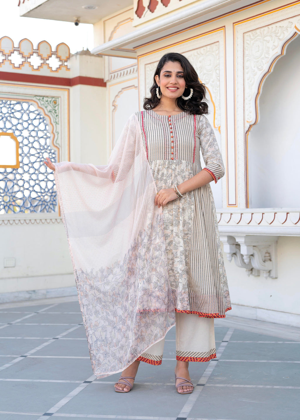Juniper Women Printed Kurta And Palazzo Set - Distacart