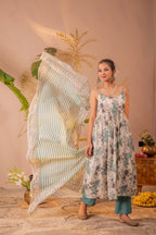 Juniper Ivory Meadow Bloom Kurta Pant And Dupatta Set - Distacart
