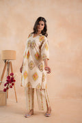 Juniper Beige Heritage Print Kurta And Pant Set - Distacart