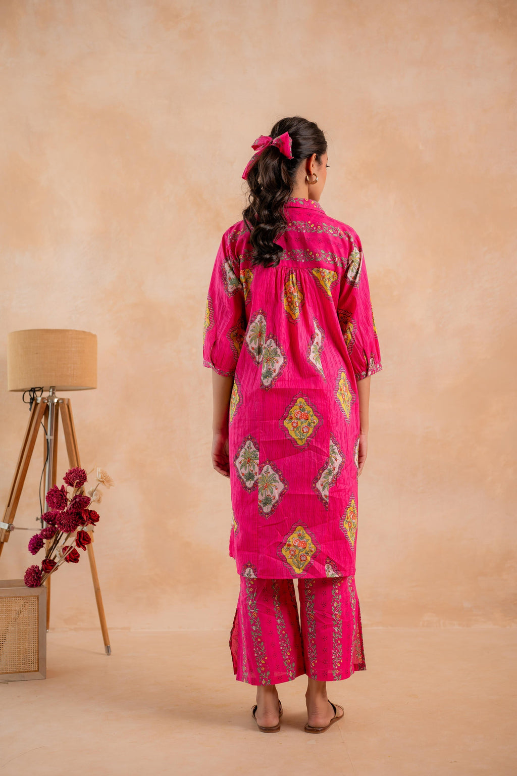 Juniper Gulnaar Heritage Print Kurta And Pant Set - Distacart