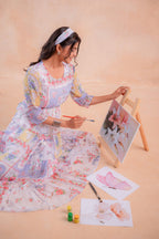 Juniper Pastel Patch Garden Tiered Maxi Dress - Distacart