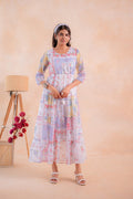Juniper Pastel Patch Garden Tiered Maxi Dress - Distacart