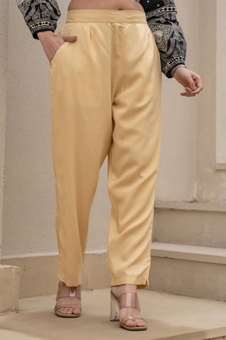 Juniper Gold Solid Viscose Pants
