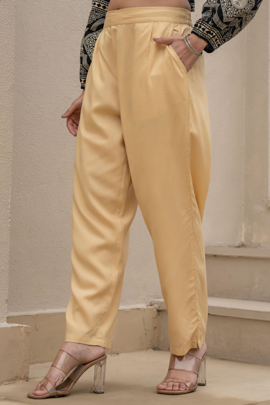 Juniper Gold Solid Viscose Pants