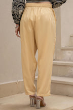 Juniper Gold Solid Viscose Pants - Distacart
