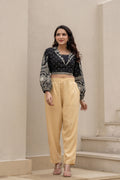 Juniper Gold Solid Viscose Pants - Distacart