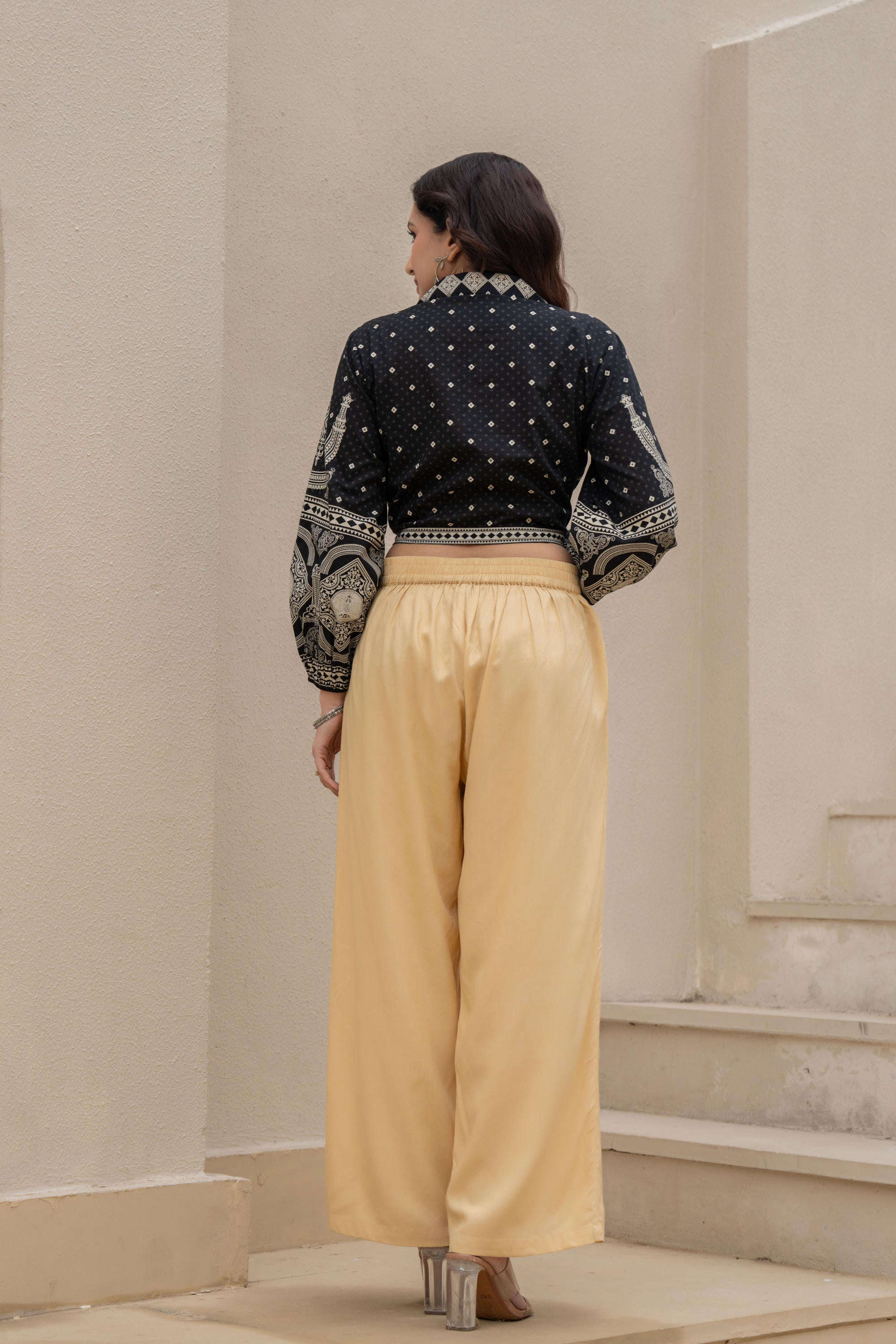 Juniper Gold Solid Viscose Palazzo Pants