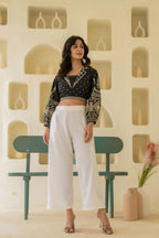 Juniper Solid White High Waist Wide Leg Palazzo Pants - Distacart