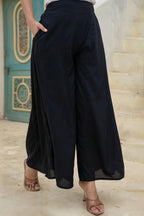 Juniper Black Solid Viscose Palazzo Pants