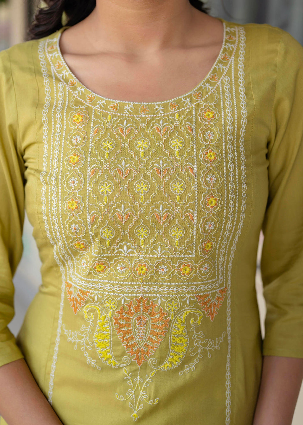 Juniper Lime Viscose Geometric Printed Kurta - Distacart