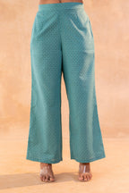Juniper Teal Garden Bloom Kurta And Pant Set - Distacart