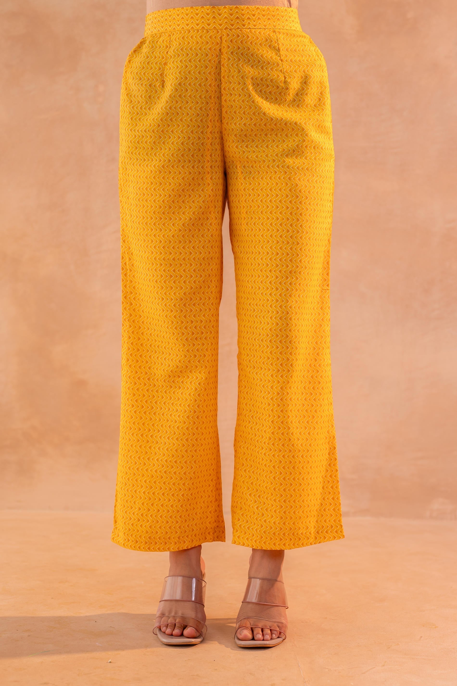 Juniper Golden Petal Daywear Kurta And Pant Set - Distacart