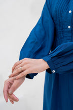Juniper Navy Solid Viscose Tunic With Buttons & Lace