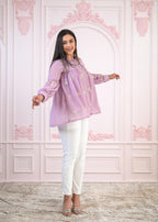 Juniper Lavender Embroidered Cotton Kurta with Pant - Distacart
