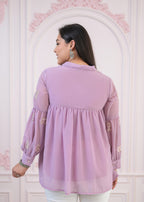 Juniper Lavender Embroidered Cotton Kurta with Pant - Distacart