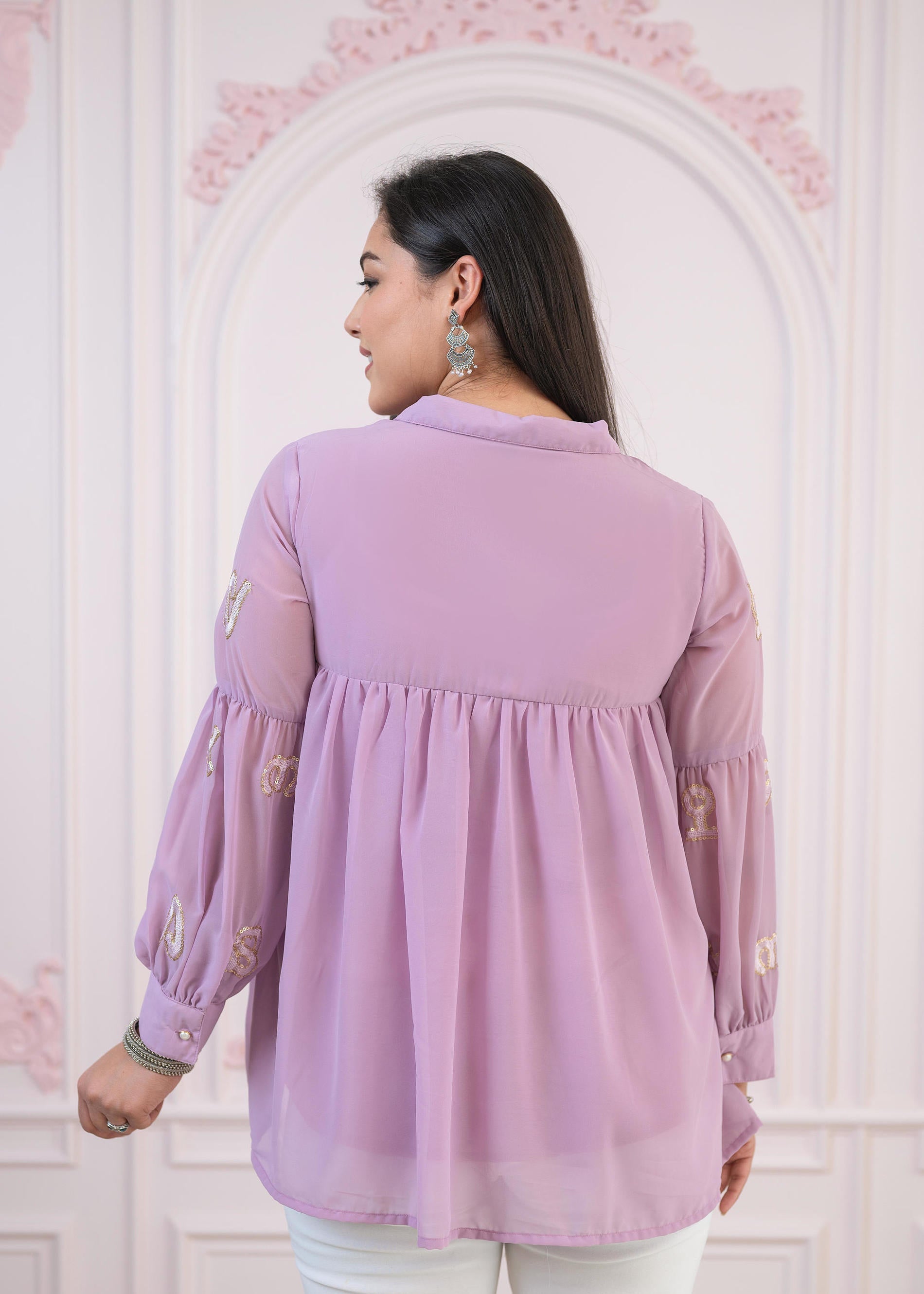 Juniper Lavender Embroidered Cotton Kurta with Pant - Distacart