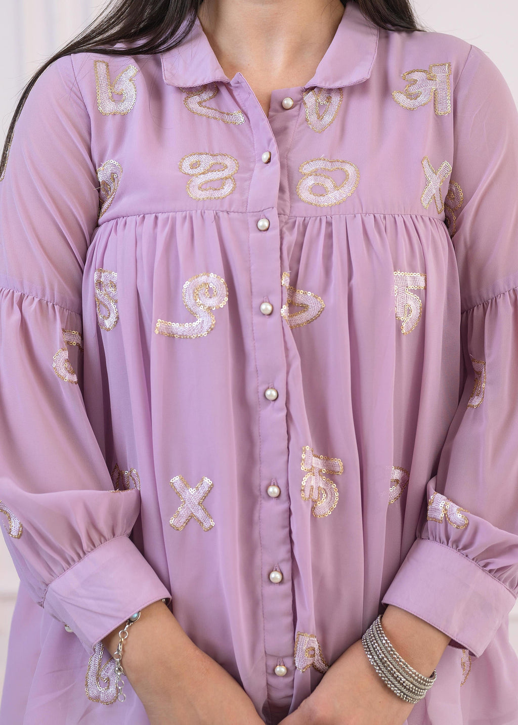 Juniper Lavender Embroidered Cotton Kurta with Pant - Distacart