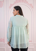 Juniper Mint Embroidered Cotton Kurta with Pant - Distacart