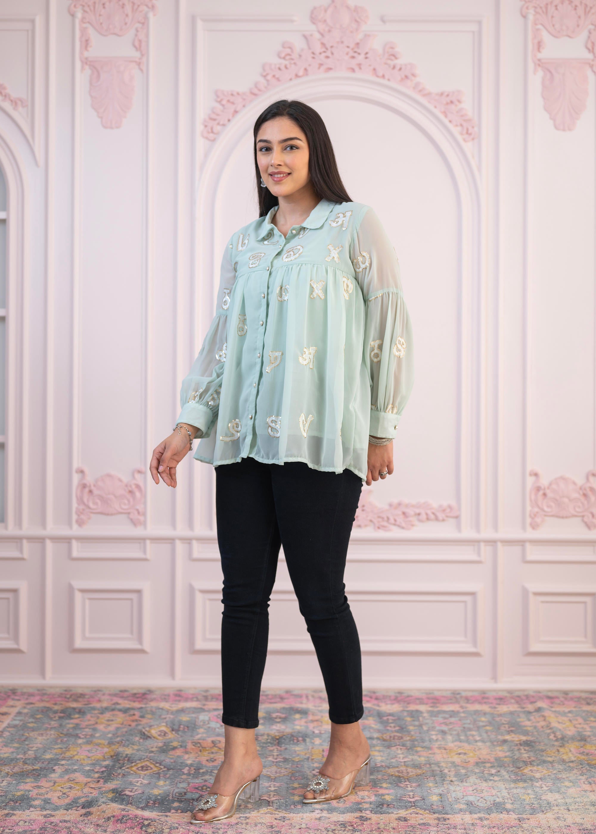 Juniper Mint Embroidered Cotton Kurta with Pant - Distacart
