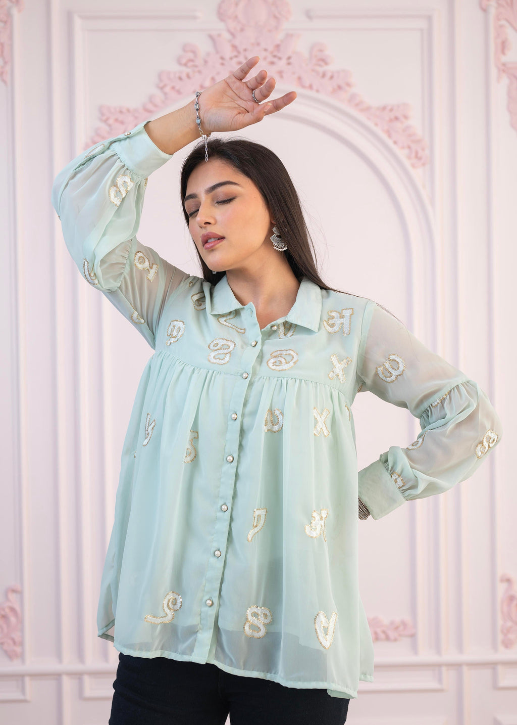 Juniper Mint Embroidered Cotton Kurta with Pant - Distacart