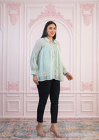 Juniper Mint Embroidered Cotton Kurta with Pant - Distacart