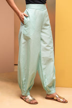 Juniper Mint Cotton Solid Pant For Women