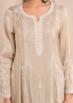 Juniper Embroidered Dress with Subtle Shimmer and Dupatta - Distacart