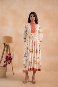 Juniper Beige Gulnaar Floral Yoke Dress - Distacart