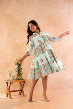 Juniper Mint Meadow Patchwork Tier Dress - Distacart